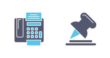 Fax Machine and Pin Icon vector