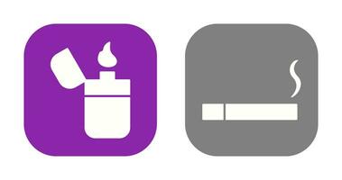 lighter and lit cigarette Icon vector