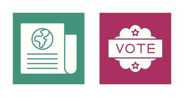 Newspaper and Vote  Icon vector