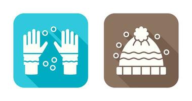 Winter Gloves and Winter Hat Icon vector