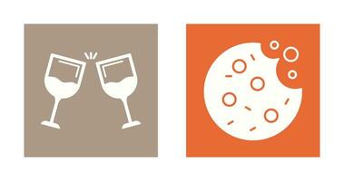 Wine and Cookie Icon vector