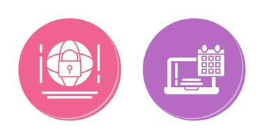 Internet Security and Calendar Icon vector