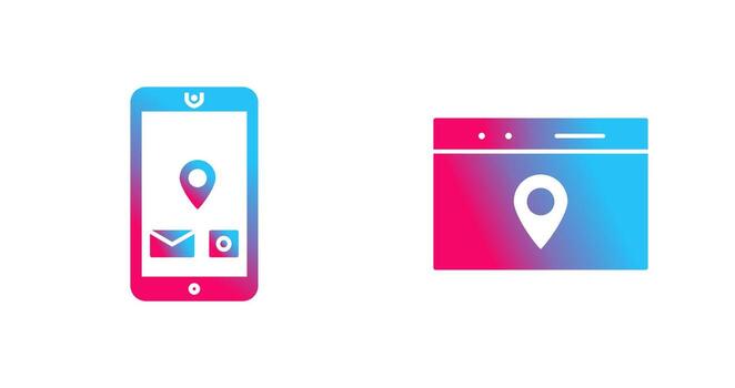 mobile application and location web advertising Icon vector