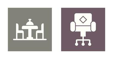 Chair and Dinning Table Icon vector