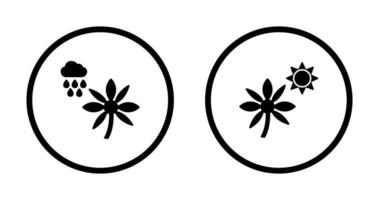 Flower with rain and Flower  Icon vector