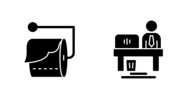 Tissue Roll and Worker Icon vector