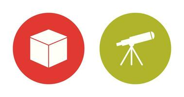 cubic design and telescope Icon vector