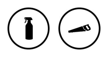 Spray bottle and Handsaw Icon vector