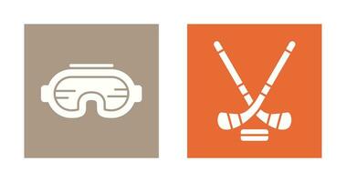 Goggle and Ice Hockey Icon vector