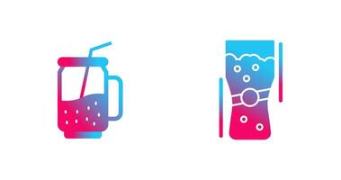 cóctel y medio litro de cerveza icono vector