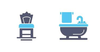 Chair and Bathtub Icon vector