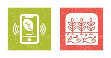Smart Phone and Hydroponic Icon vector