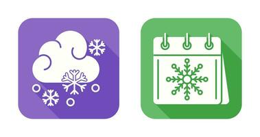 Snowy and Calender Icon vector