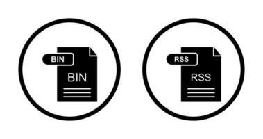 BIN and RSS Icon vector