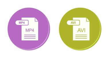 MP4 and AVI  Icon vector