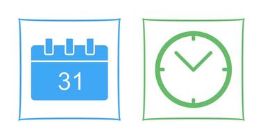 calendar and clock Icon vector