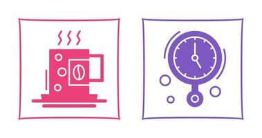 Coffee Cup and Wall Clock Icon vector