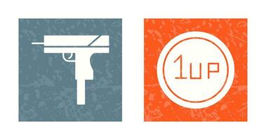 Gun and 1UP Icon vector