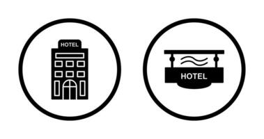 hotel y hotel firmar icono vector