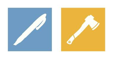 Marker and Axe Icon vector