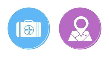 First Aid Kit and Map Icon vector