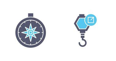 compass and hook Icon vector