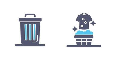 Trash Can and Laundary Icon vector