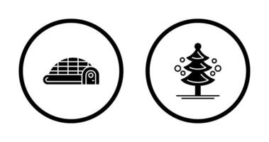 Igloo and Pine Tree Icon vector