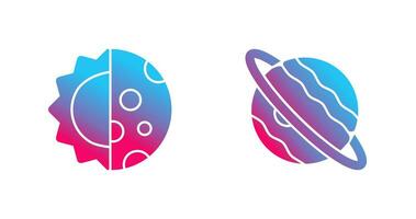 day and night and planet Icon vector