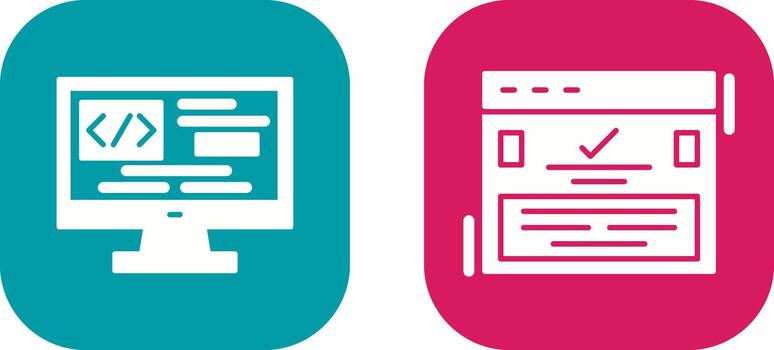 codificación y completar icono vector