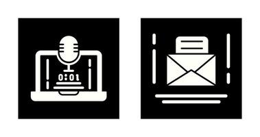 Voice Recorder and Email Icon vector