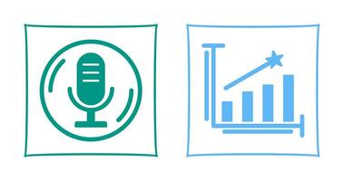 Microphone and Line Bars Icon vector