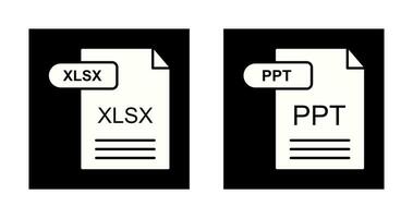 XLSX and PPT Icon vector