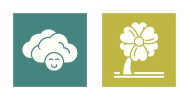 Cloudy and Clover  Icon vector