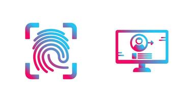 Log and Finger Print Icon vector