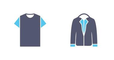 Plain T Shirt and Stylish Jacket Icon vector