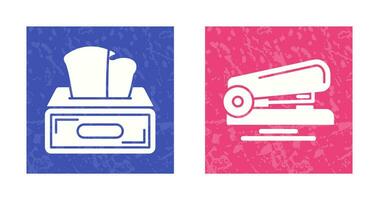 Tissue Box and Stapler Icon vector