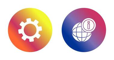 cogwheel and world Icon vector