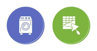 Washing Machine and Plastering Icon vector