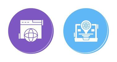 Location and Browser Icon vector
