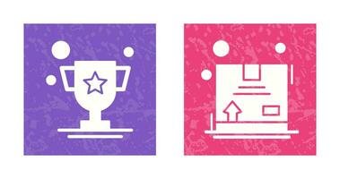 Trophy and Box Icon vector