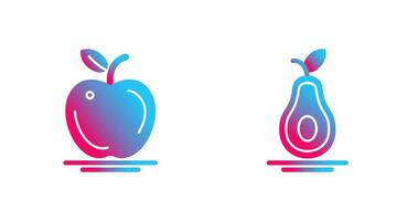 Apple and Avocado Icon vector