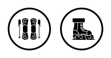 Skills and Snow Boots Icon vector