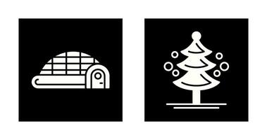 Igloo and Pine Tree Icon vector