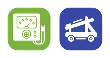 Voltmeter and Catapult Icon vector