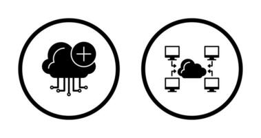 Cloud Computing and Computer  Icon vector