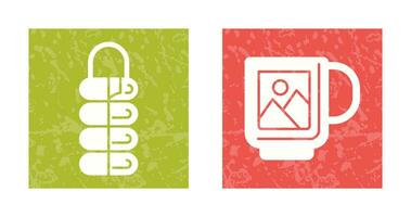 Sleeping Bag and Mug Icon vector