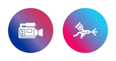 Airbrush and Video Camera Icon vector