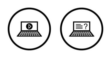 Play Video and Online Exam Icon vector