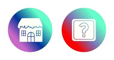 House with Snow and Question Mark Icon vector